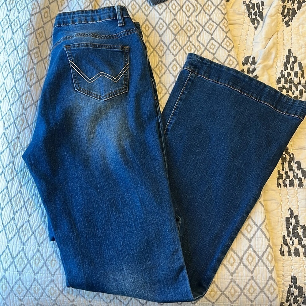 Nwot Stretch Denim Wide Leg Trouser